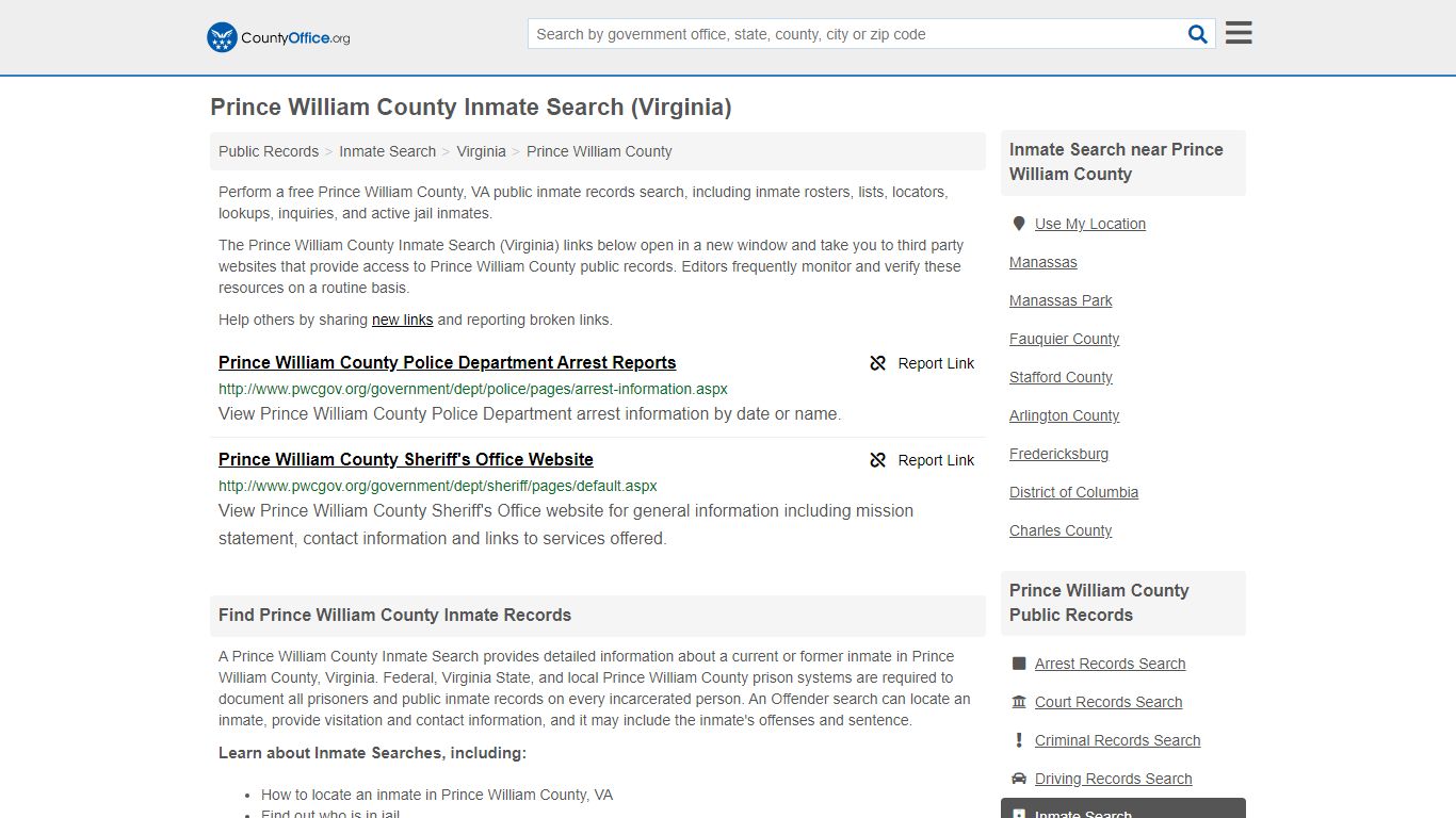 Inmate Search - Prince William County, VA (Inmate Rosters ...