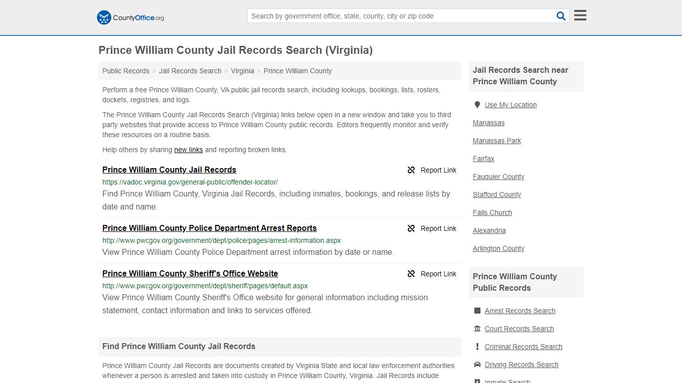 Jail Records Search - Prince William County, VA (Jail ...